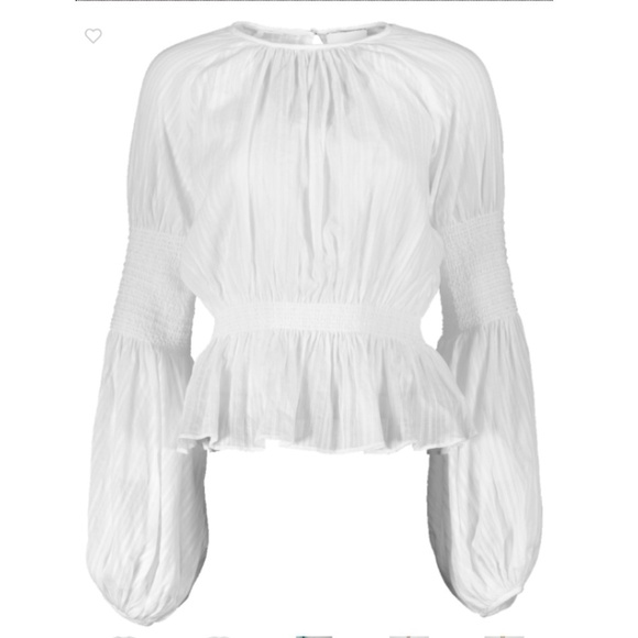 Acler Peplum Baree Top in White Size 4 - Picture 3 of 8